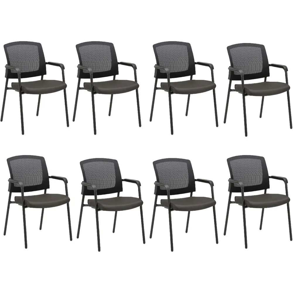 

Black Stacking Chairs Stackable Waiting Room Chairs with Armrest, Mesh Office Reception Guest Chair for Home Desk Conference Lo