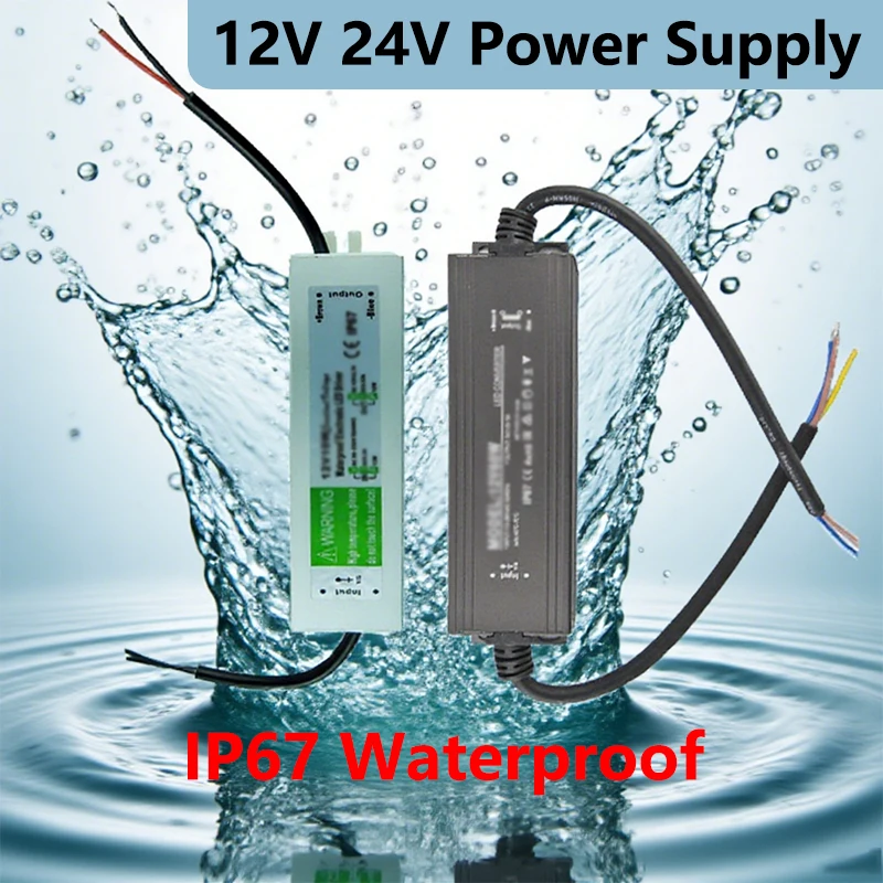 

12V 24V Waterproof Power Supply AC 220V TO DC 12V 24V Outdoor Power Supply 200W 400W IP67 Waterproof Power Supply For LED Strip