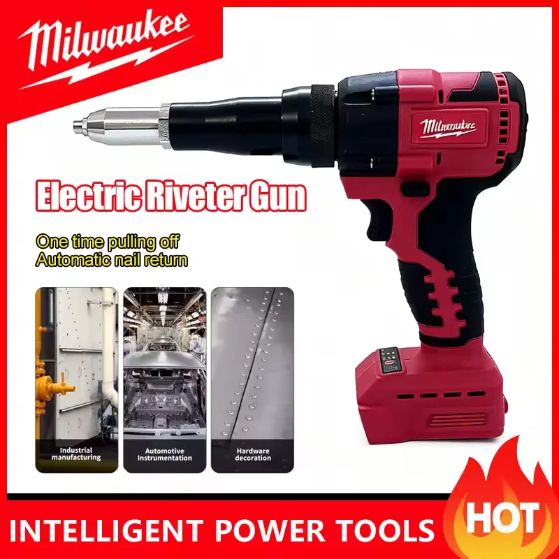 Milwaukee M18 Electric Blind Rivet Gun One Time Pulling Off Riveting Tool Cordless Riveter Automotive Instrument Installation