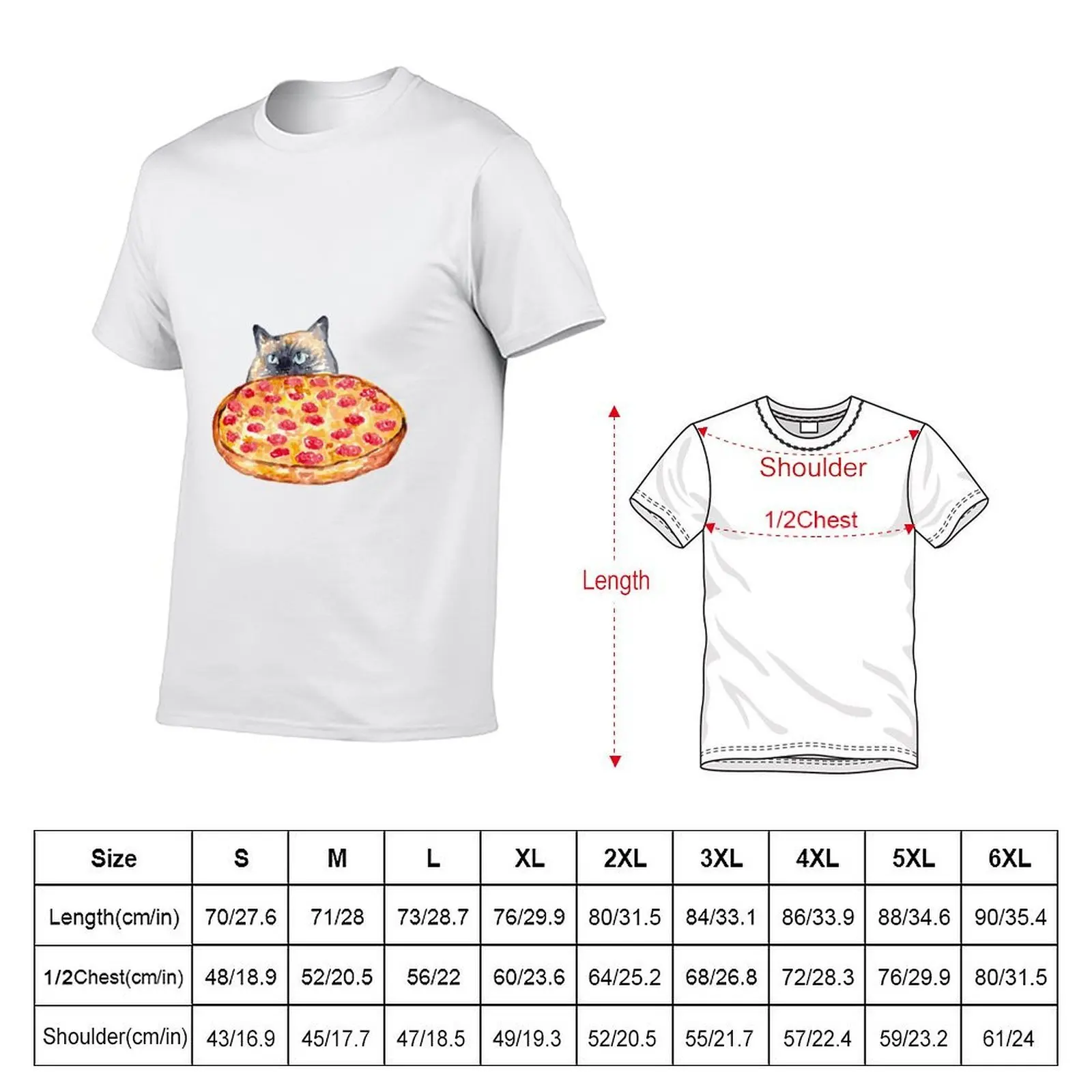 Siamese cat food Painting Wall Poster Watercolor T-Shirt cute clothes anime clothes t shirts for men pack