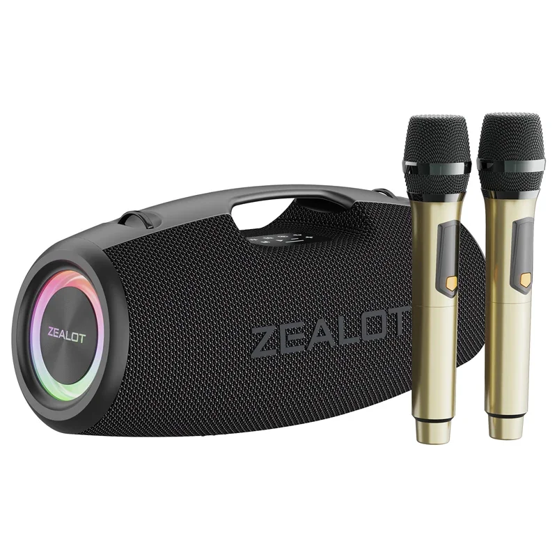 Worldwide Hot Sale Zealot S78M 120W Karaoke Portable Wireless Bluetooth Speakers With Microphones