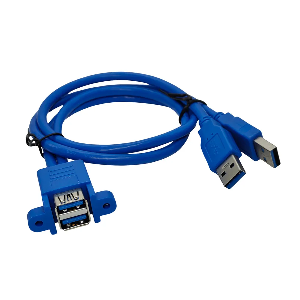 

Двойной удлинитель USB 3.0 «папа-мама» с ушками можно фиксировать, двойные уши USB 3.0 «папа-мама» 0,5 м