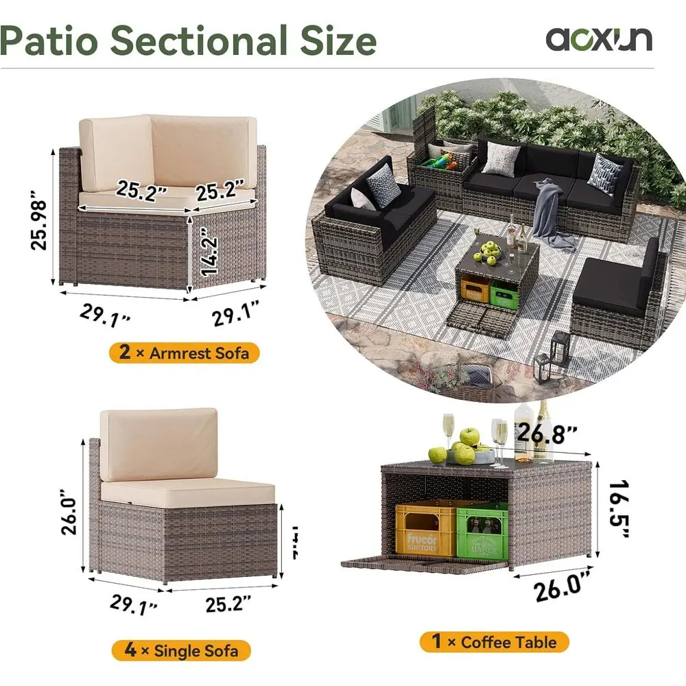 All-Weather Wicker Patio Furniture Set - image 7