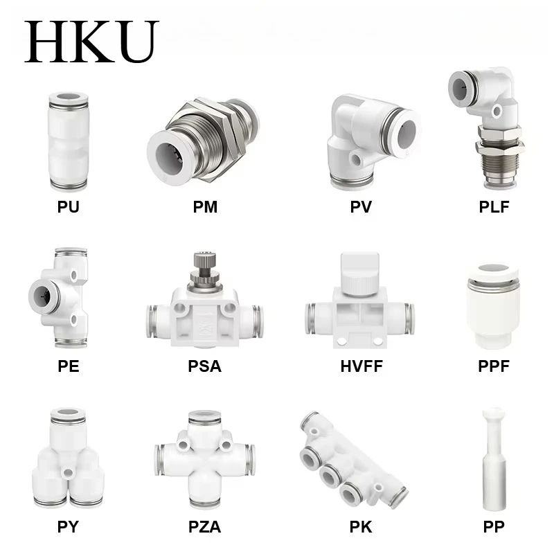 High Quality Pneumatic Fitting Pipe Connector Quick Release Coupling 4 6 8 10 12mmPU PV PE HVFF PY PZA PK PM PSA PP PPFTupe