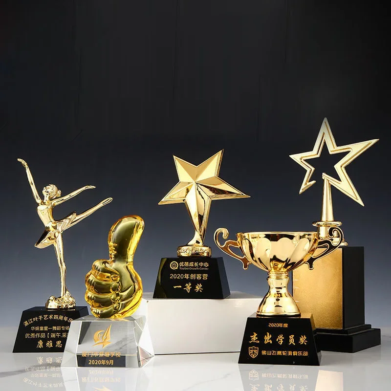 Customizable Dancing Trophy, Crystal Note Singing Chorus Competition Awards, Home Decoration, Collection Music Trophy, 1Pc