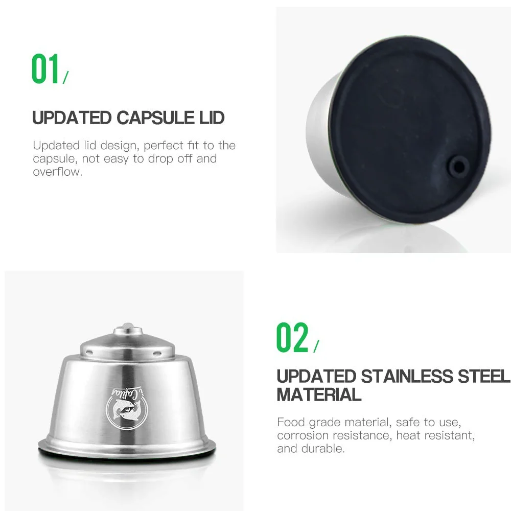 Reusable Coffee Capsule Basket for Dolce Gusto Stainless Steel Crema Filter Refillable Pod for EDG616 Drop Coffee Machine Maker