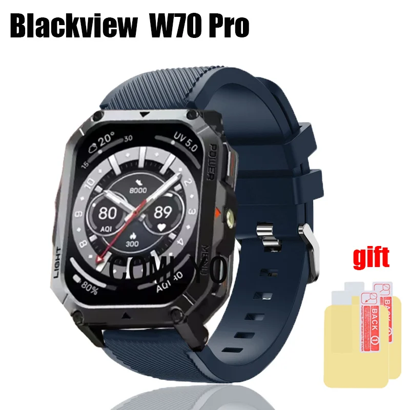 Для Blackview W70 PRO ремешок SMART WATCH женский мужской ремешок силиконовый сменный браслет ремень защитная пленка для экрана Для Blackview W70 PRO ремешок SMART WATCH женский мужской ремешок силиконовый сменный браслет ремень защитная пленка для экрана