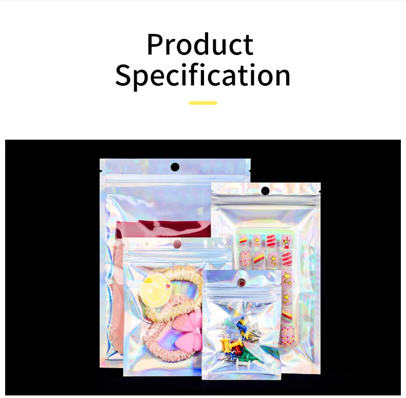 100 Stück selbst klebende Lasers chmuck transparente Kunststoff verpackungs beutel Süßigkeiten Postkarten Schmuck verpackung Geschenk Aufbewahrung beutel – Detail 2