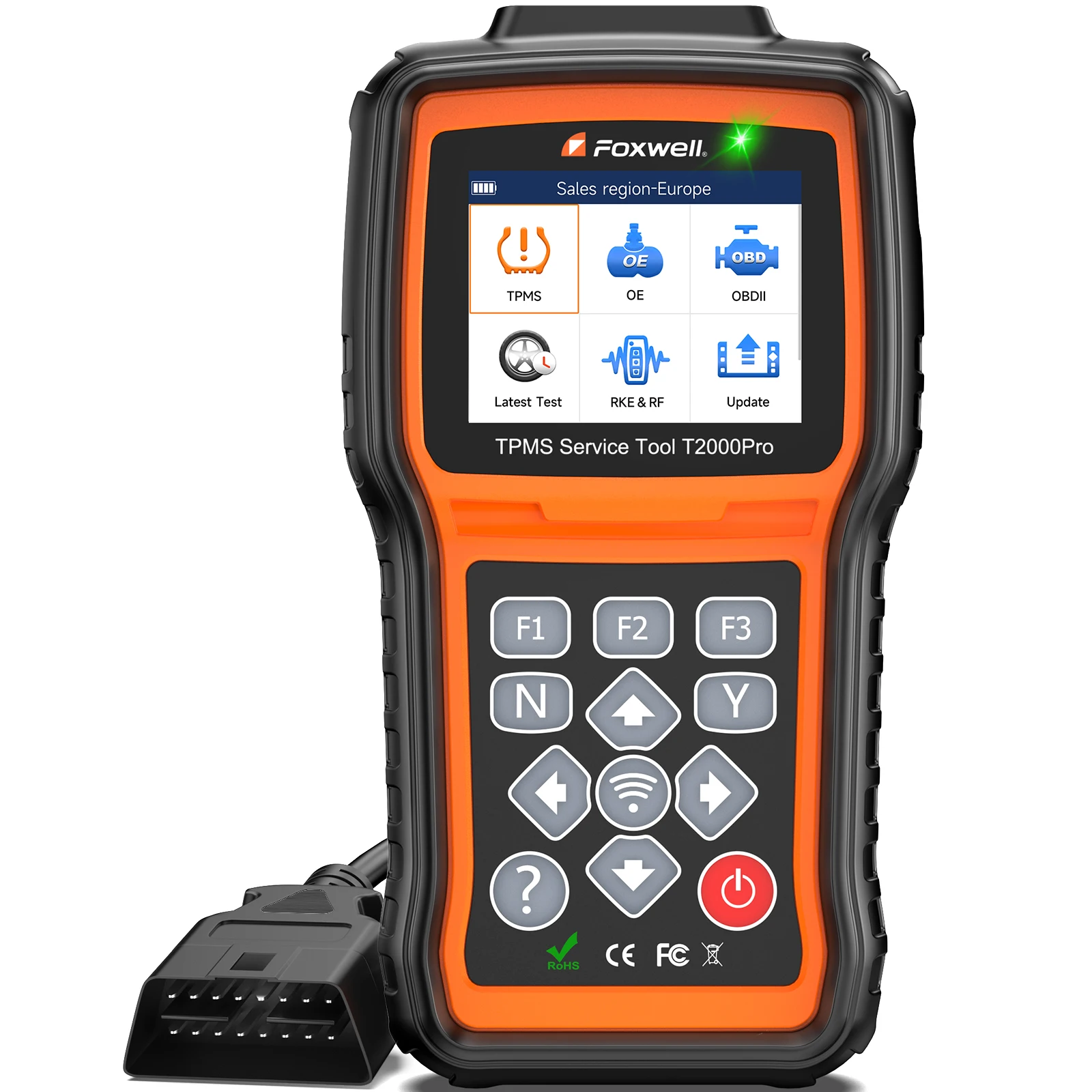FOXWELL T2000 Pro TPMS Programmiergerät zum Aktivieren/Neueinlernen von TPMS-Sensoren 315/433MHz OBD2 Scanner Reifendrucküberwachungssystem Diagnosewerkzeug