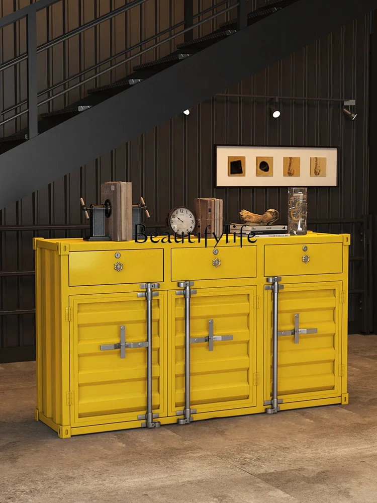 

S Multi-Functional Iron Sideboard Cabinet Industrial Style Storage Cabinet Retro Restaurant Ideas Furniture Cabinet