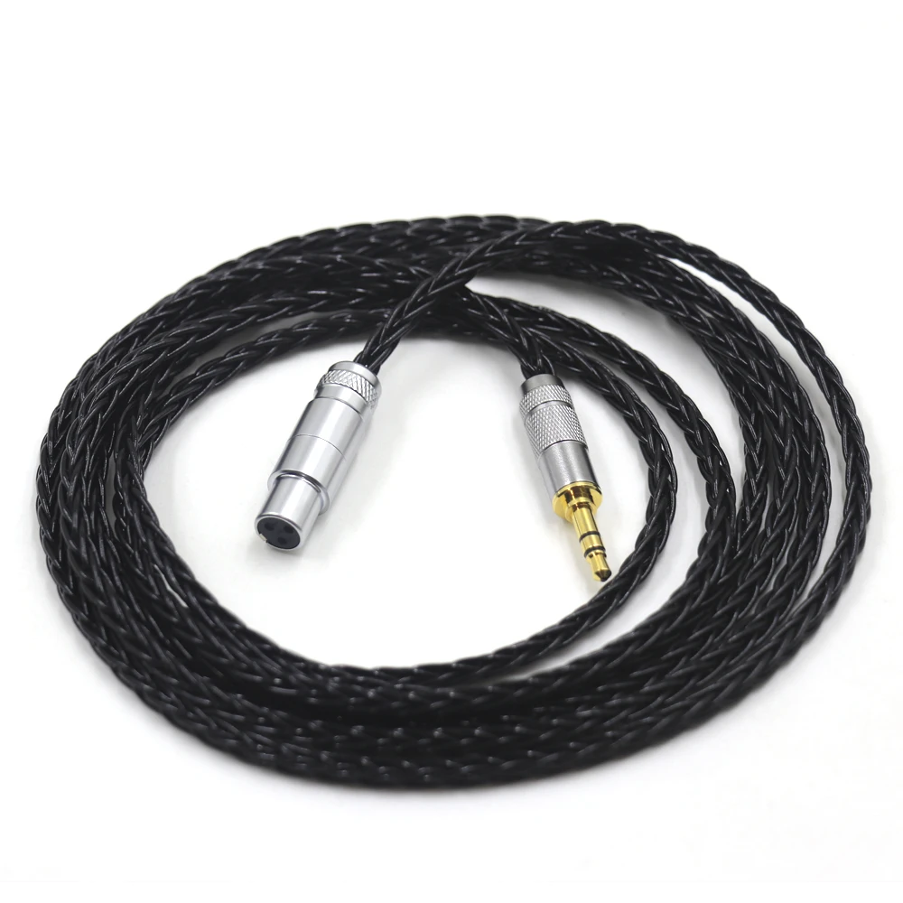 Black 8 Core Audio headphone attached cables 3.5mm stereo plug to mini XLR for AK G Q701, K240S ,K271 ,K702 ,K141 ,K171, K712