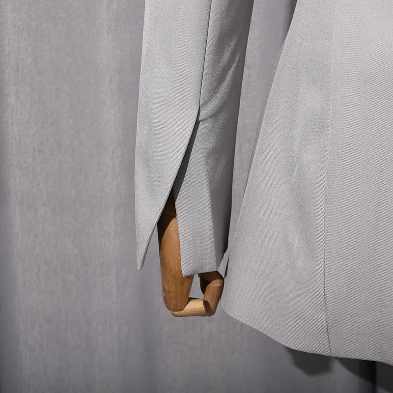 HKSH ربيع الخريف جديد المرأة السترة مطوي الخصر Cinching سليم صالح بلون أنيقة موضة مكتب سيدة الاتجاه معطف HK15496 #5