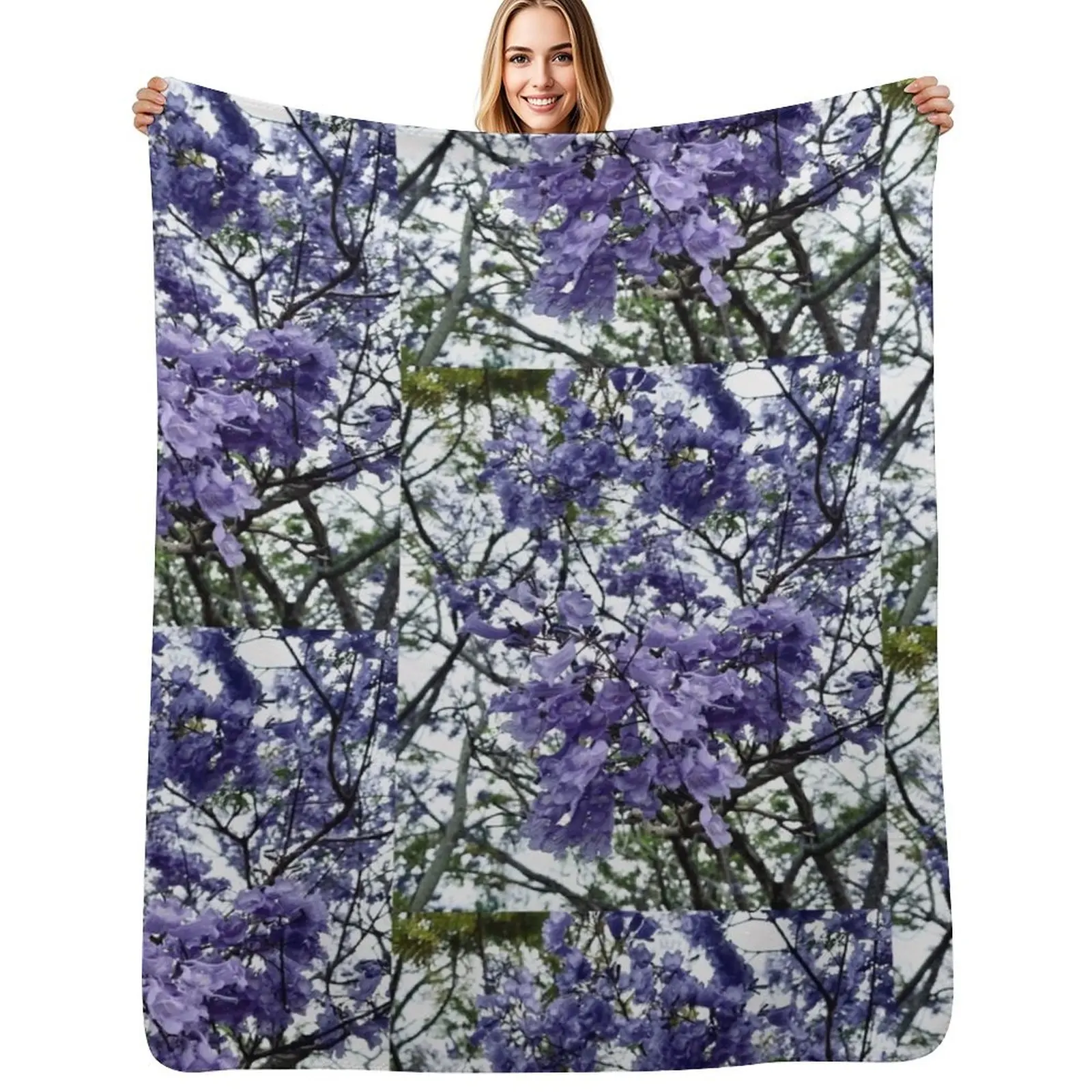

Jacarandas Throw Blanket Plaid Furrys wednesday Warm Blankets