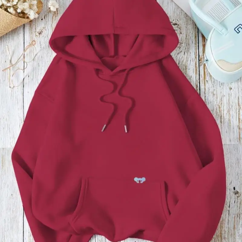 Gezellige polyester oversized dameshoodie, casual, comfortabel, Princ Sve Ne Thiened Winter Faion, vrouwen van middelbare leeftijd