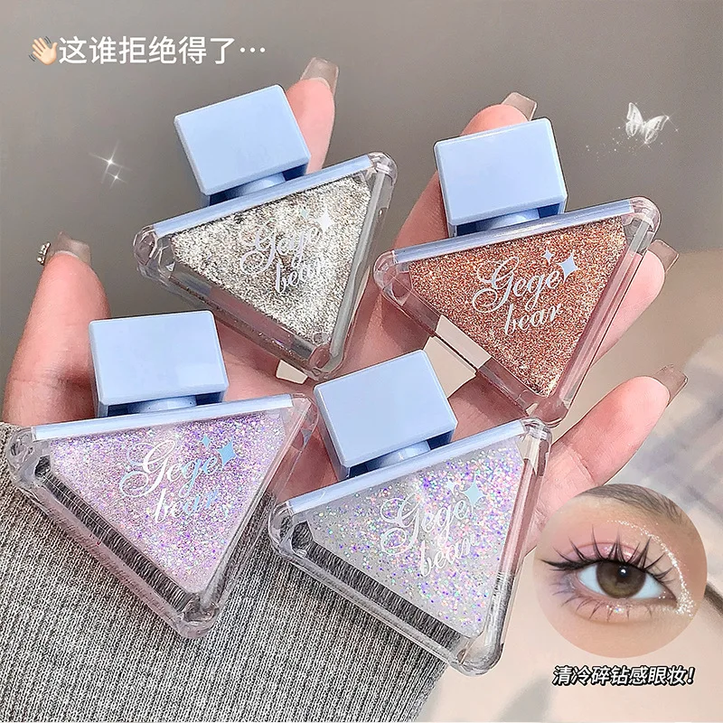 Luminous and Colorful Liquid Eyeshadow Liquid Fine Shimmer High Light Eyeshadow Ultra-fine Brush Head Easy To Use For Beginners