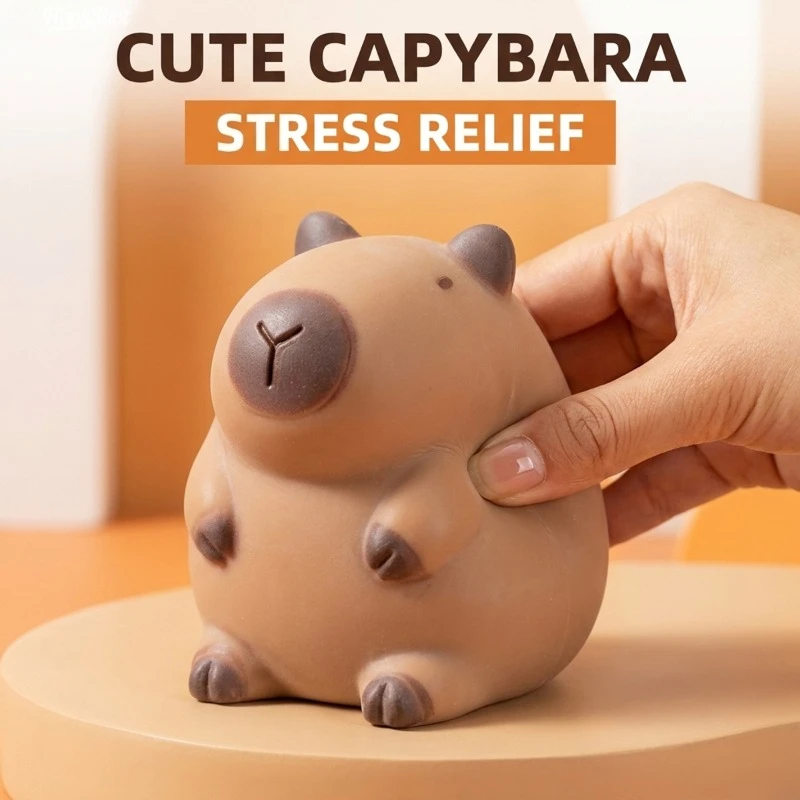 

Милая игрушка-антистресс Капибара, мягкая игрушка-сквиш в виде животного, игрушка для снятия тревоги и стресса, подарок для детей и взрослых