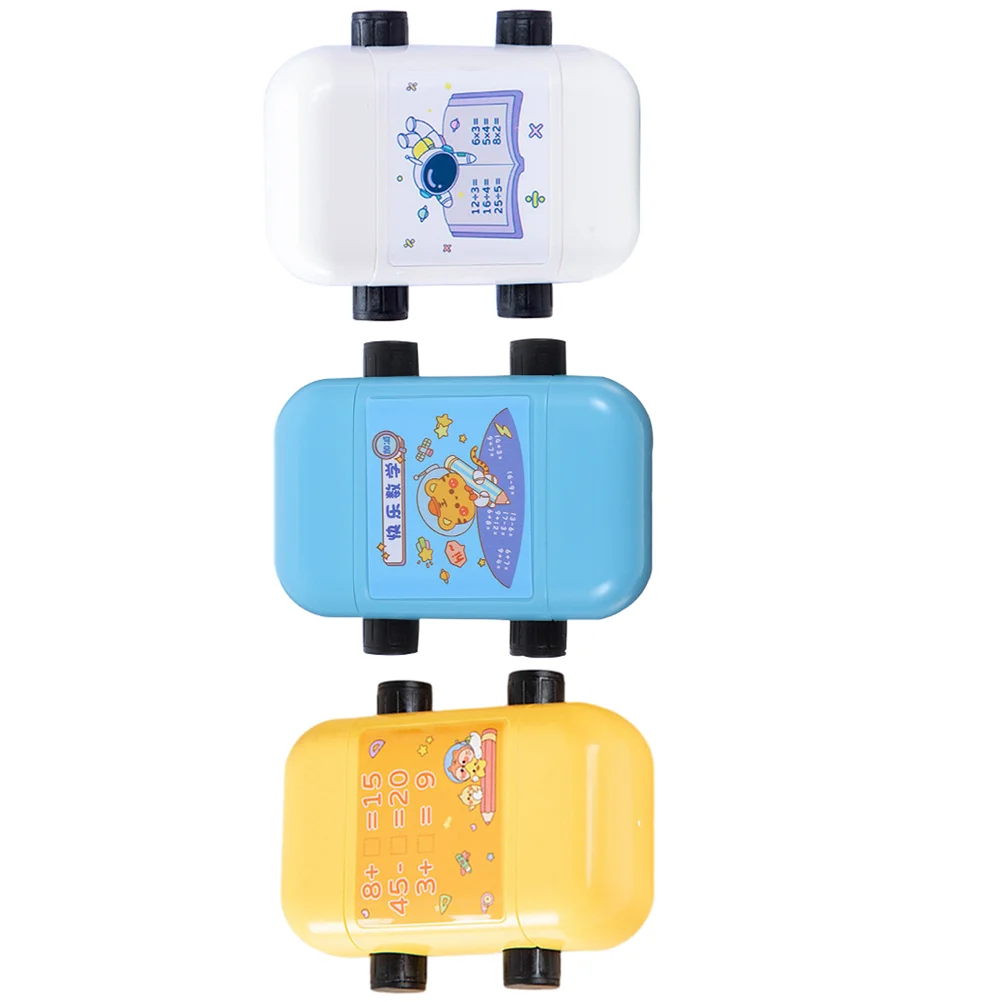3 Pcs Addition Subtraction Math Training Roller Stamp Intelligent Kids Digital Teaching Plastic Questions Maker Student Child