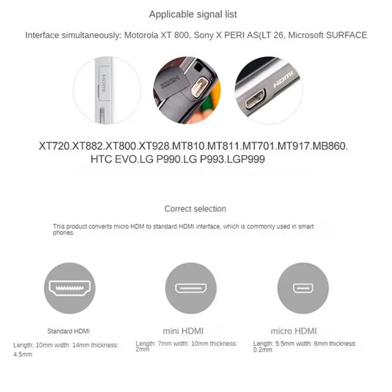 1 Uds. Adaptador genérico Micro HDMI-M a HDMI-F Compatible con Micro HDMI tipo D a HDMI adaptador de convertidores hembra para Microsoft