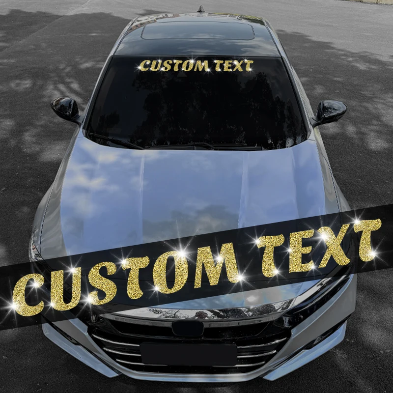 

1 шт., длинные 100 см, персонализированные блестящие автомобильные наклейки на заказ, самоклеящиеся для авто, переднее лобовое стекло, лодка, водонепроницаемые виниловые наклейки