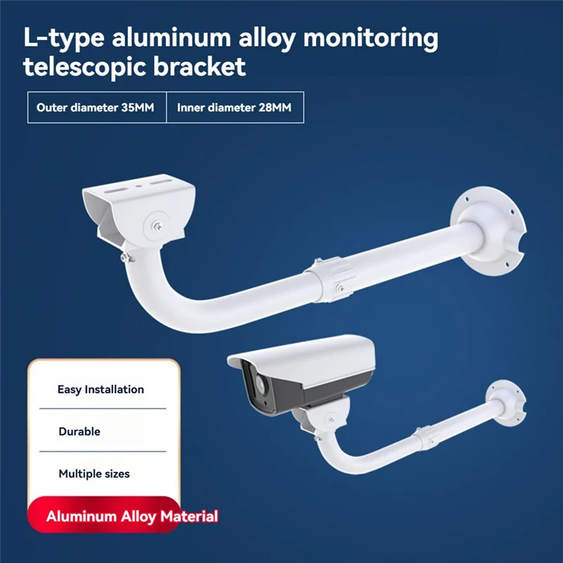 B03B-Surveillance Camera Telescopic Bracket L-Shaped, Adjustable 30-60Cm Ideal For Outdoor Security Equipment