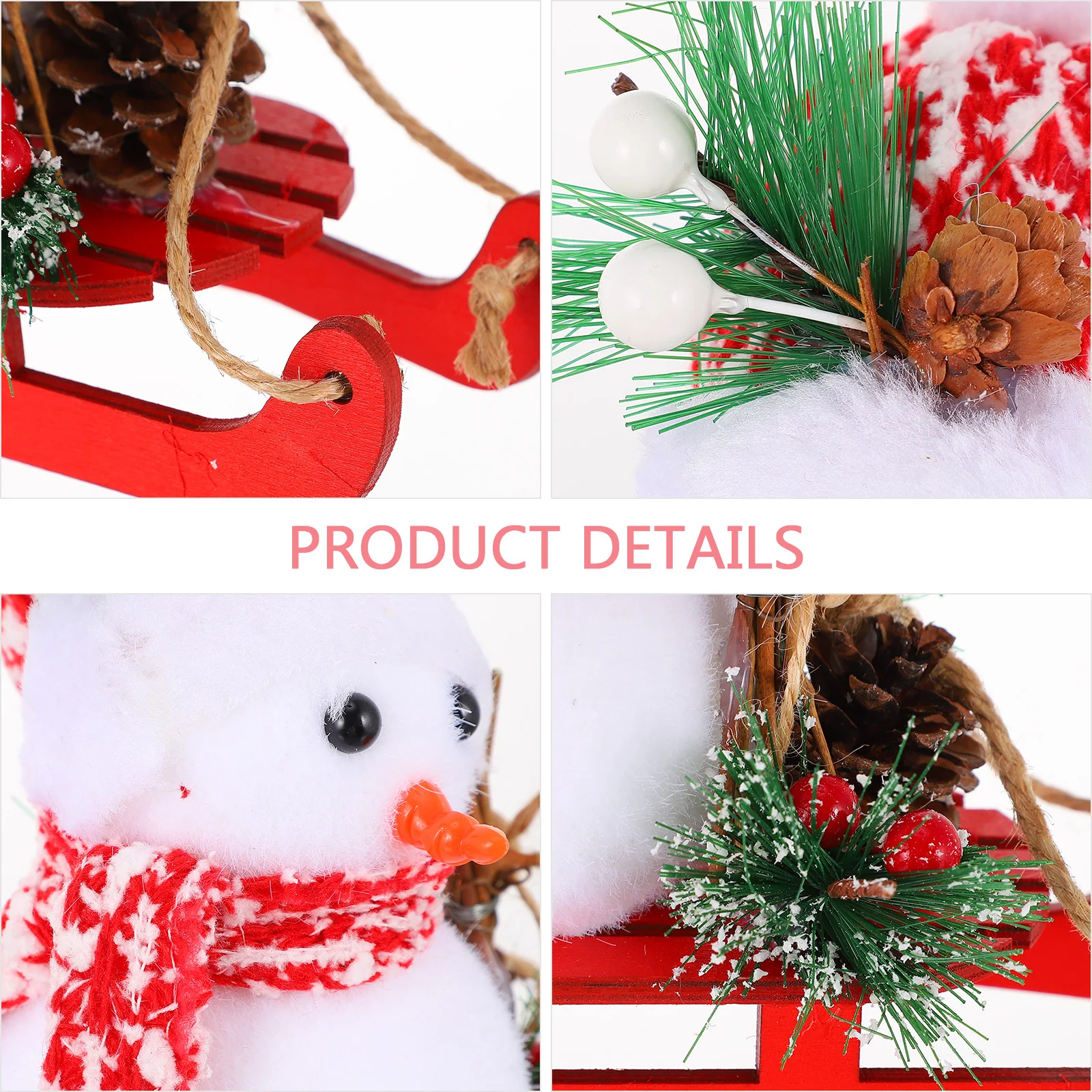 

Charming Xmas Snowman Ornament Christmas Themed Prop Realistic Shape Bright Colors Adorable Delicate Suitable Home Wedding