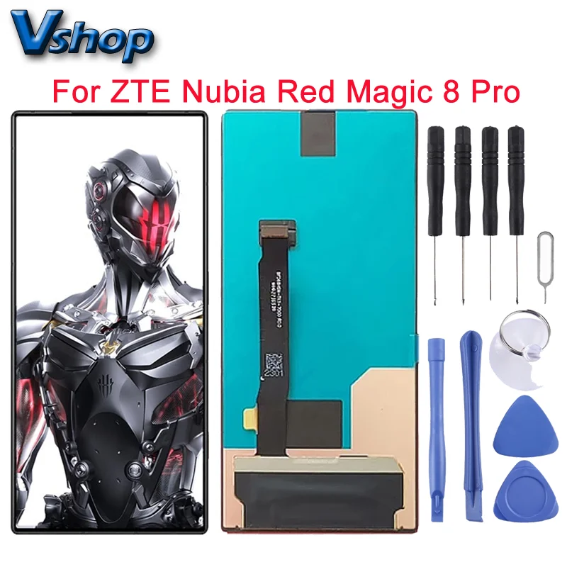 For ZTE Nubia Red Magic 8 Pro NX729J AMOLED Material LCD Screen With Digitizer Full Assembly Mobile Phone Replacement Parts