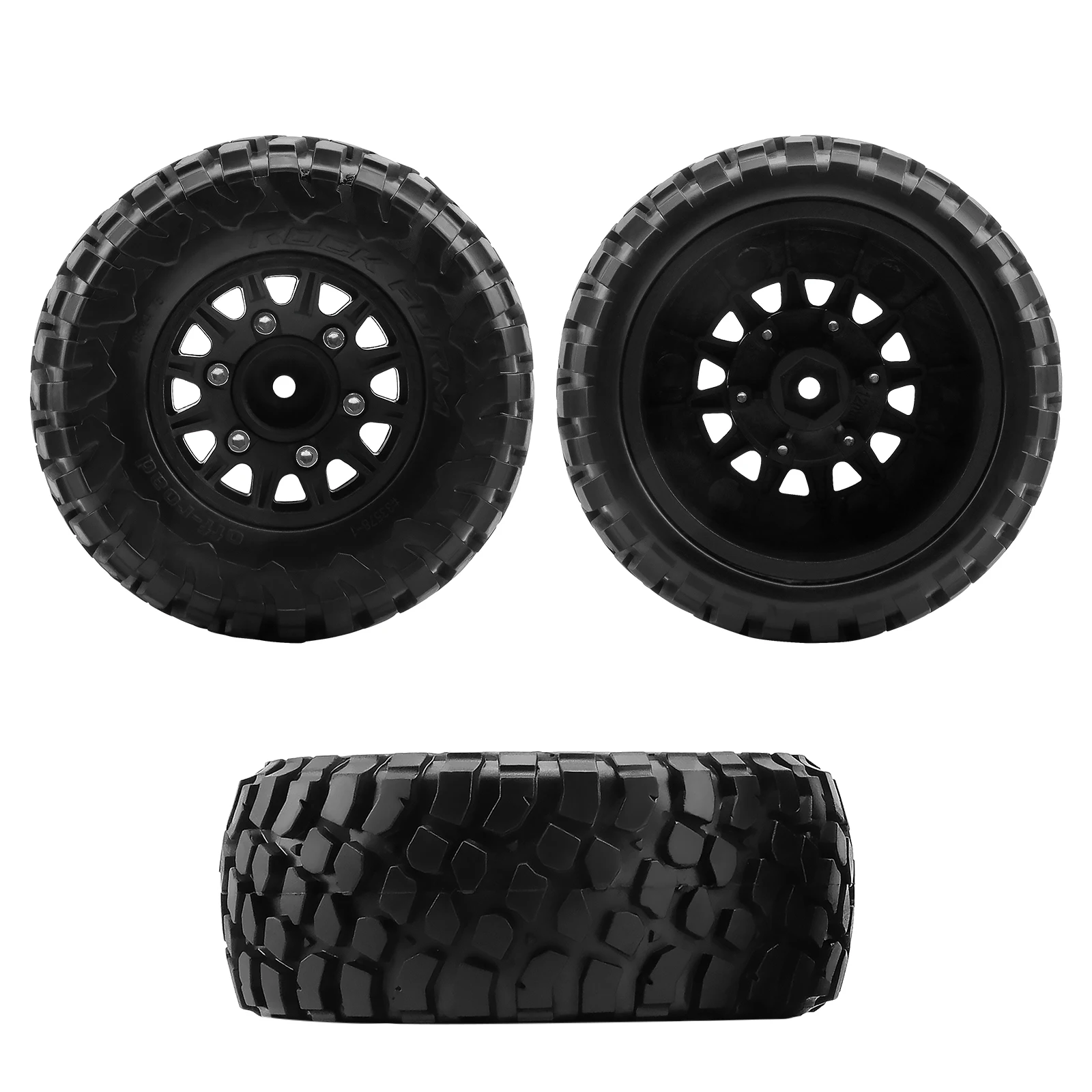 DashRC Truck Wheels Tires Set, 12mm 14mm 17mm Hex Replaceable Tires for 1/10 RC Truck Slash 2WD 4x4 Arrma Senton Losi Upgrades
