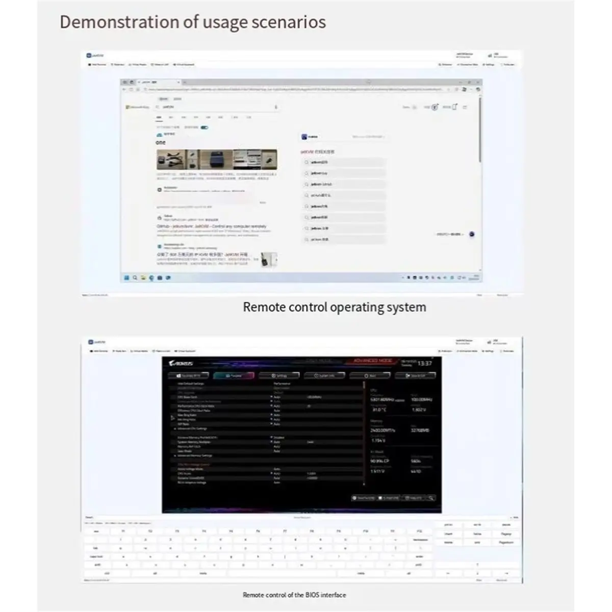 IP-KVM Open Source over IP Remote Management Desktop Control Device, No Software Tool Required, for Linux