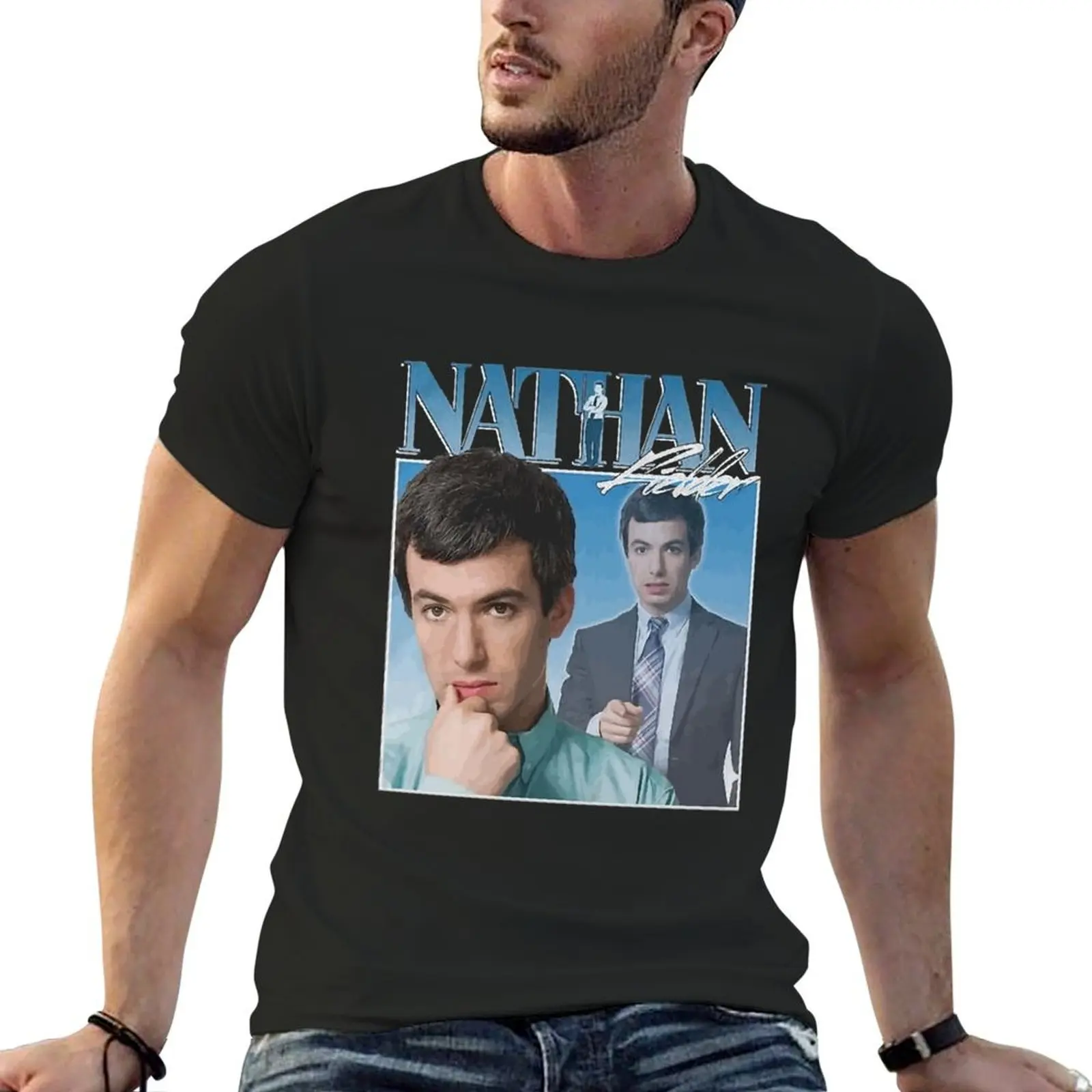 Nathan Fielder 90s T-Shirt man clothes blanks anime Aesthetic clothing men graphic t shirts