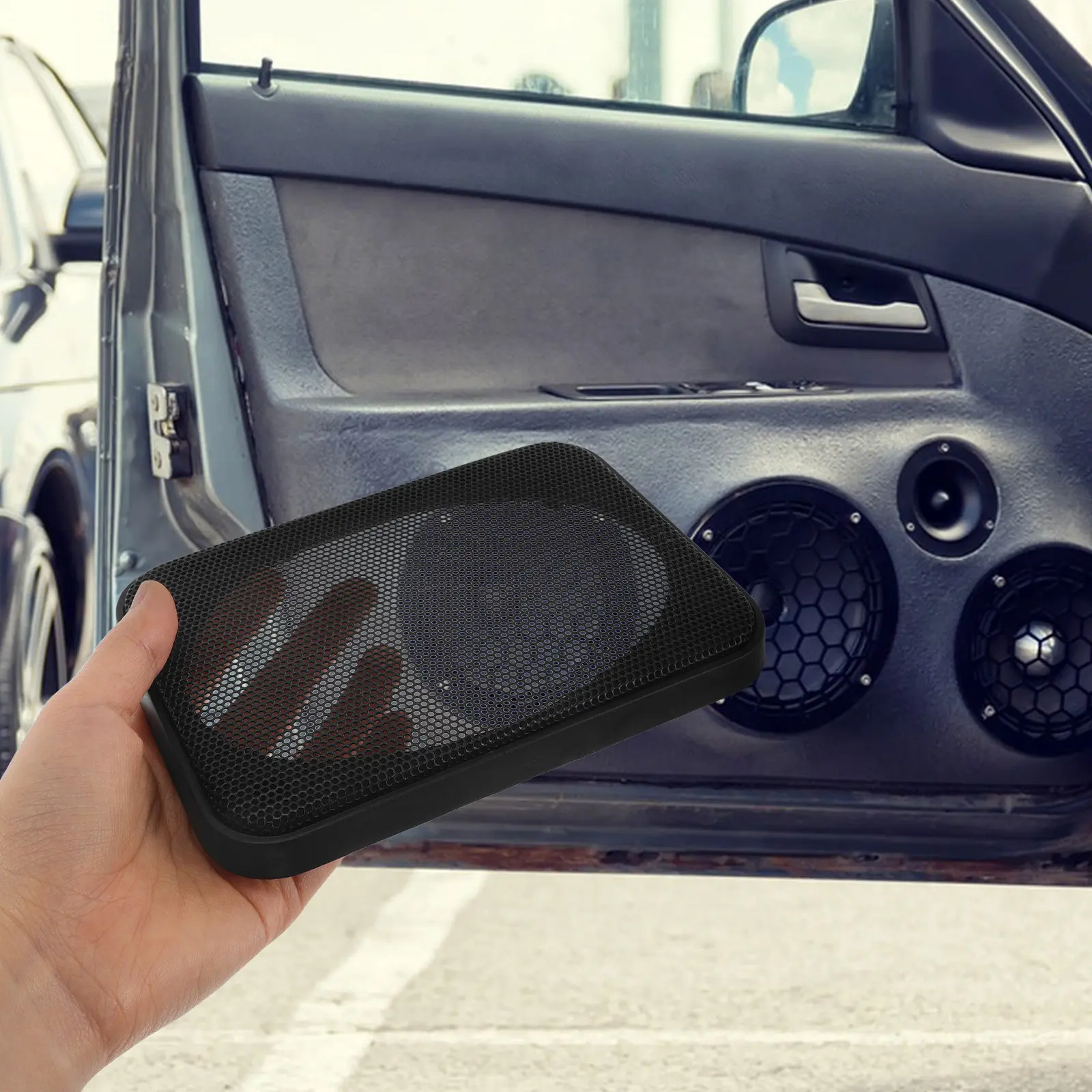 2Pcs Universal Speaker Grille Covers Metal Mesh 6.37x4.44 Round Subwoofer Dust Cap Car Audio Speaker Guard Woofer Protector