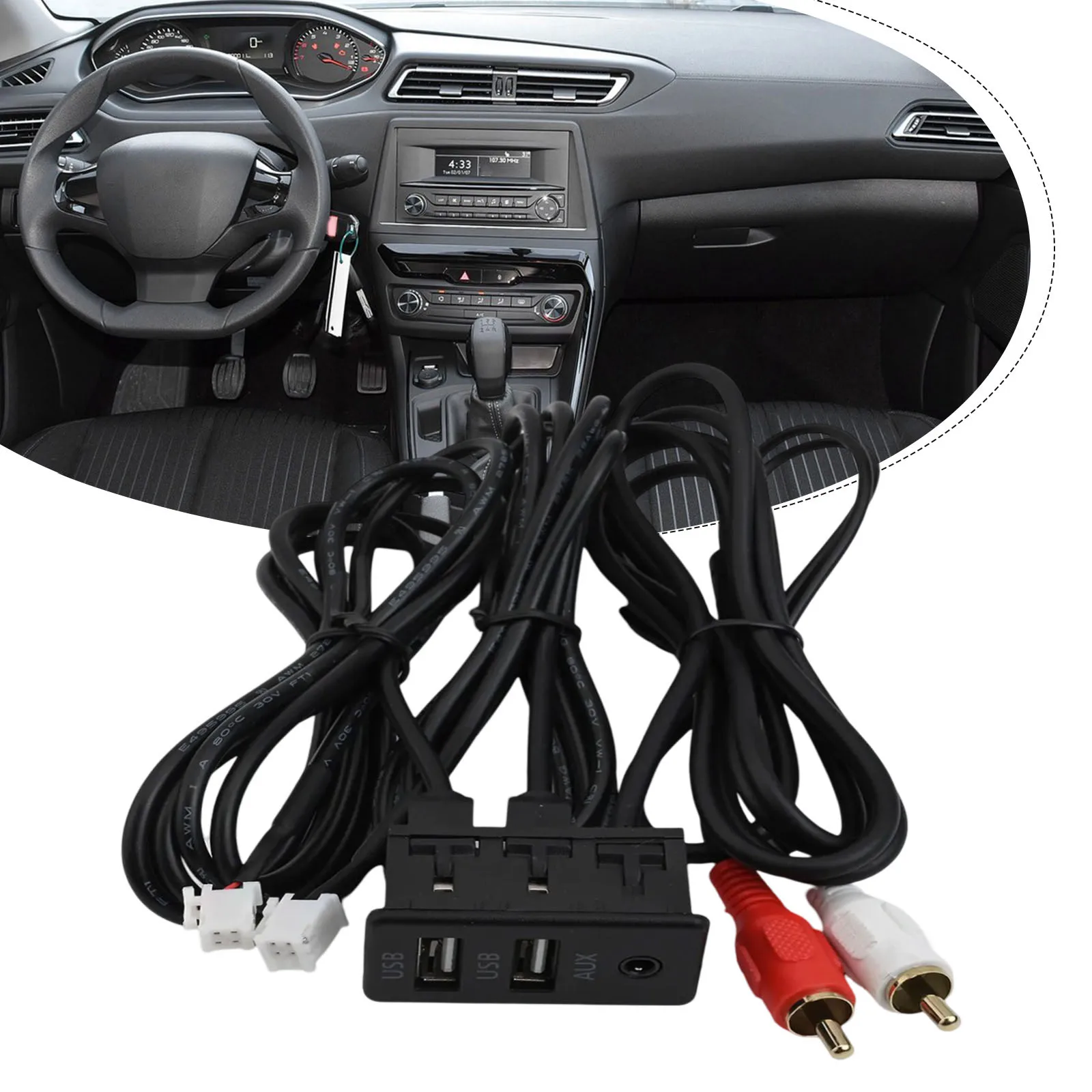 Dashboard Car Dash Mount And Quick Installation Car Dash Mount Dual USB AUX Port Manual Measurement Data  Dashboard