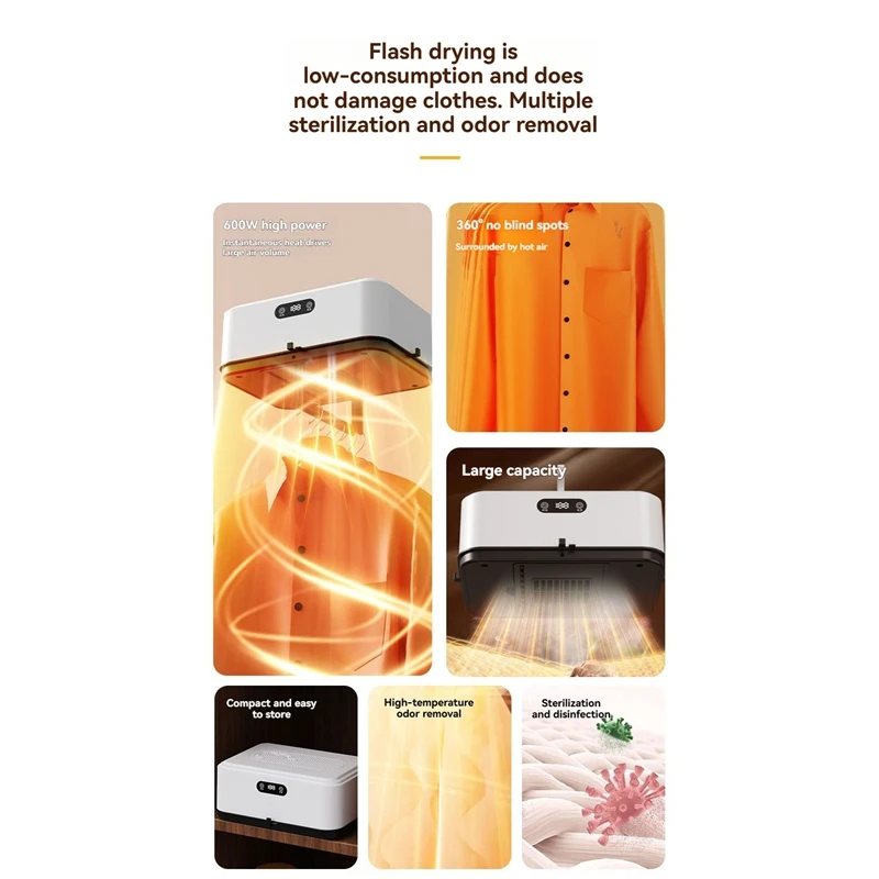 【populaire】sechoir-a-linge-pliable-compact-et-portable-technologie-de-chauffage-ptc-incluse-avec-housse-et-manuel-ideal-pour-le-rangement-en-voyage