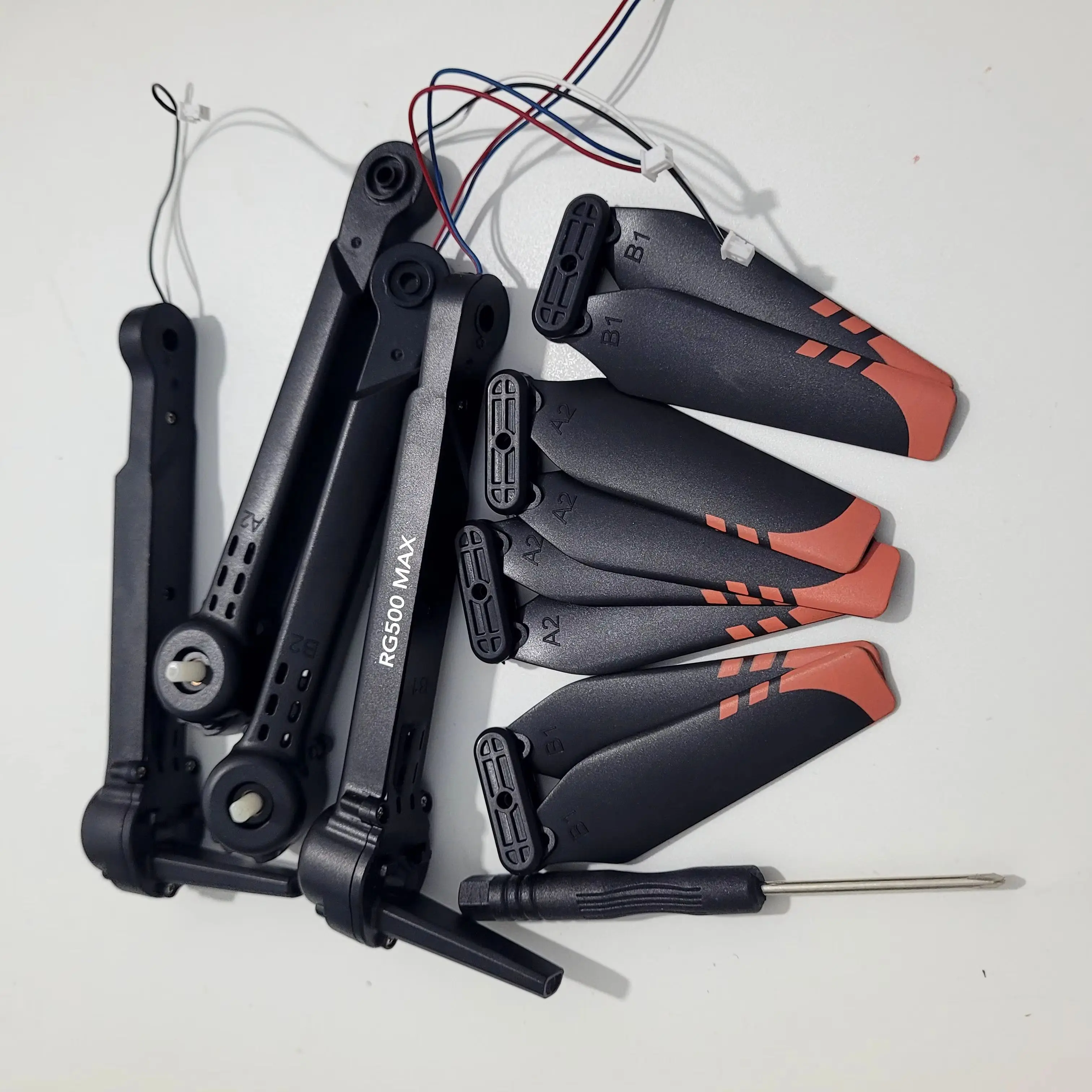 RG500 MAX RG500MAX Drone Original Spare Part Full Set Motor Arms with engine +4PCS Blade + Screwdriver Part Accessory