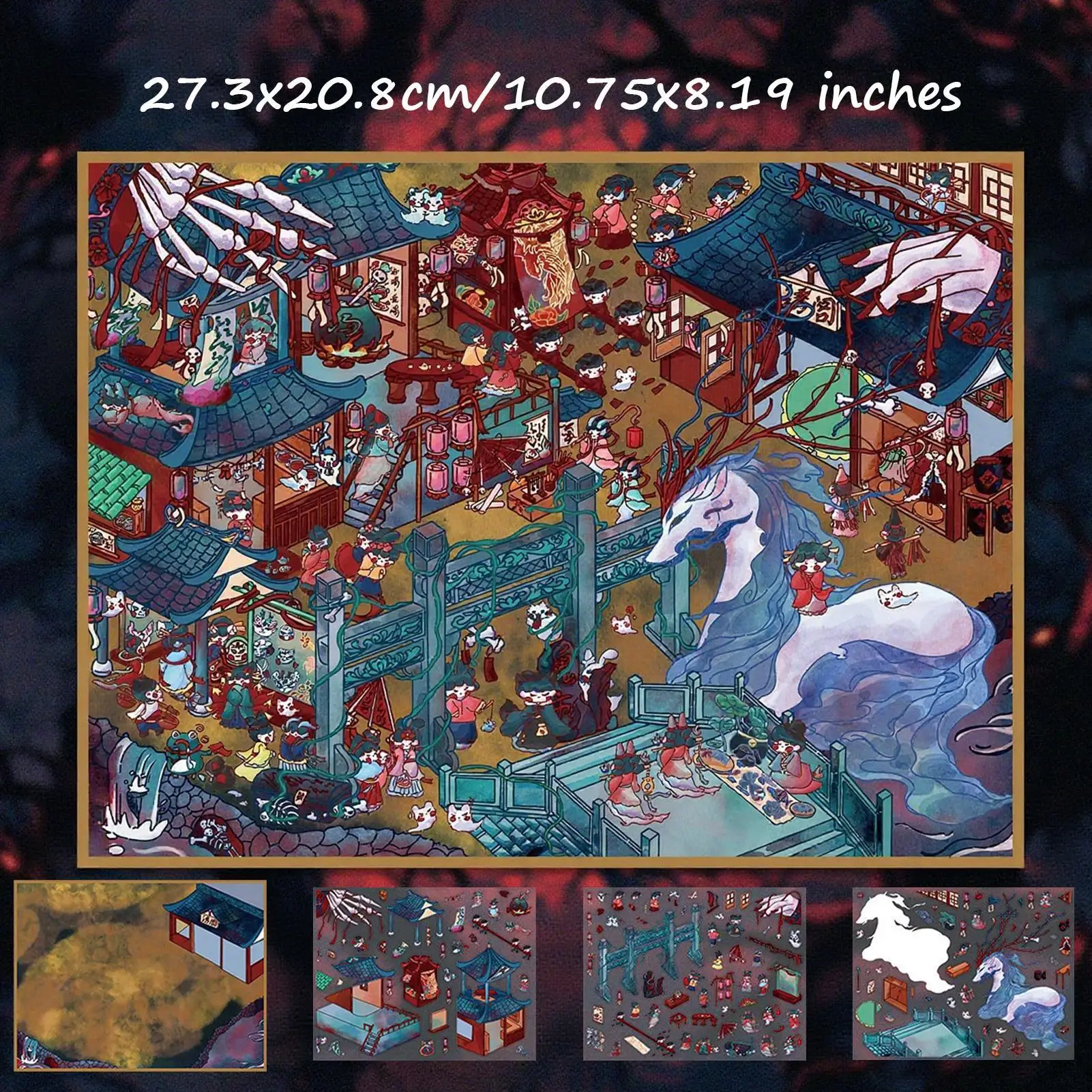 Miniatuur huisstickers 3D-effect Horror Hand Account Decals Stress Relief Landschapsarchitectuur Decals voor ambachtelijke liefhebbers Plakboek