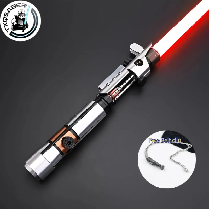 

TXQSABER SKI Crystal Neo Lightsaber Smooth Swing Metal Hilt for Heavy Dueling Colors Sounds Change Cosplay Laser Sword Kids Toys
