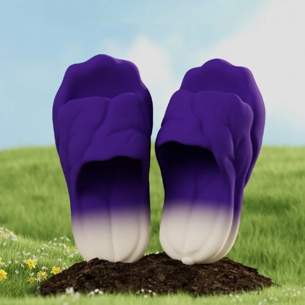 الموضة الإبداعية محاكاة الملفوف النعال لينة أسفل مضحك إيفا الخضار النعال سميكة وحيد ثلاثية الأبعاد الملفوف الأحمر الشرائح غرفة نوم