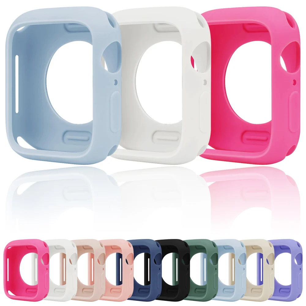 Candy Soft Silicone Case for Apple Watch Cover 42mm 44mm 45mm 38mm 40mm 41mm Bumper for women Protection Iwatch Serie 9 8 7 6 SE