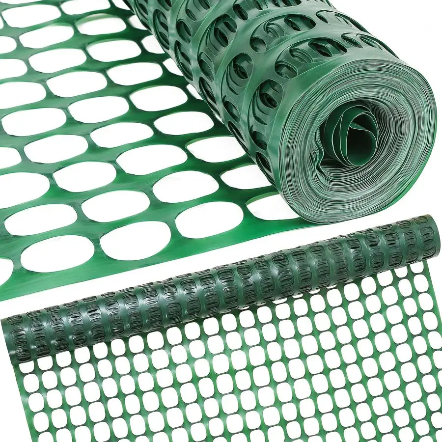 

Fencing, Temporary Fence, Snow Fence, 4x100 Feet, 10.55 lb roll, Green Plastic Fencing, Deer Netting, Plastic Mesh Roll, Safety