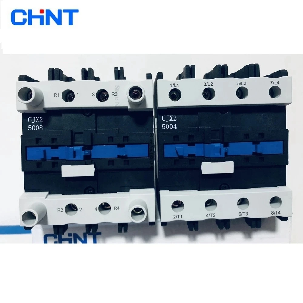 CHINT CJX2-4004 4008 40A 5004 5008 6504 6508 9504 AC Contactor 4NO 4 Pole 2NO 2NC 220V 380V Rail Mount Contactor