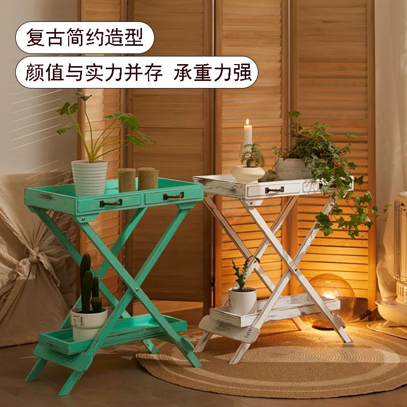 Multi-layer floor-to-ceiling planting flower slot outdoor preservative wood flower stand balcony stepped flower pot stand