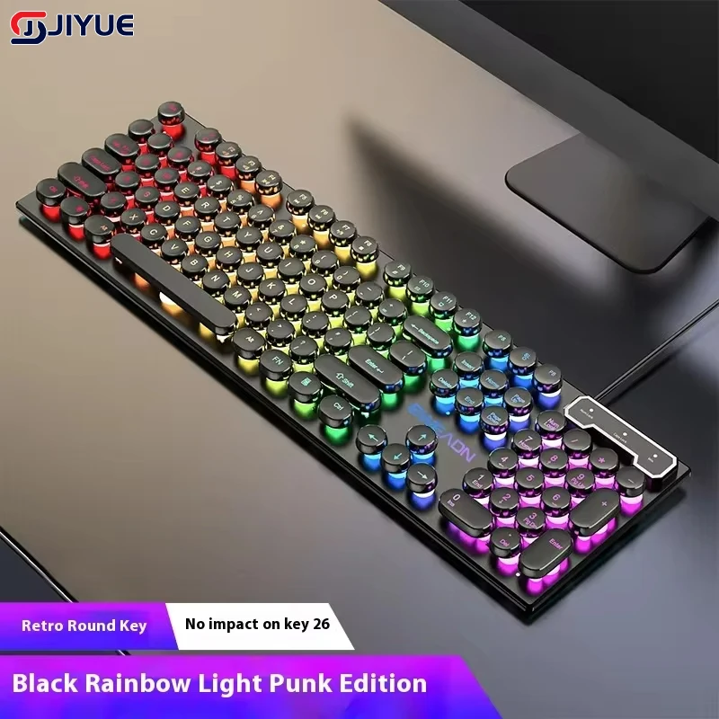 Clavier filaire ergonomique avec rétroéclairage RVB pour PC Gamer et bureau, lumière respiratoire, ordinateur portable, jeu, 104 prédire