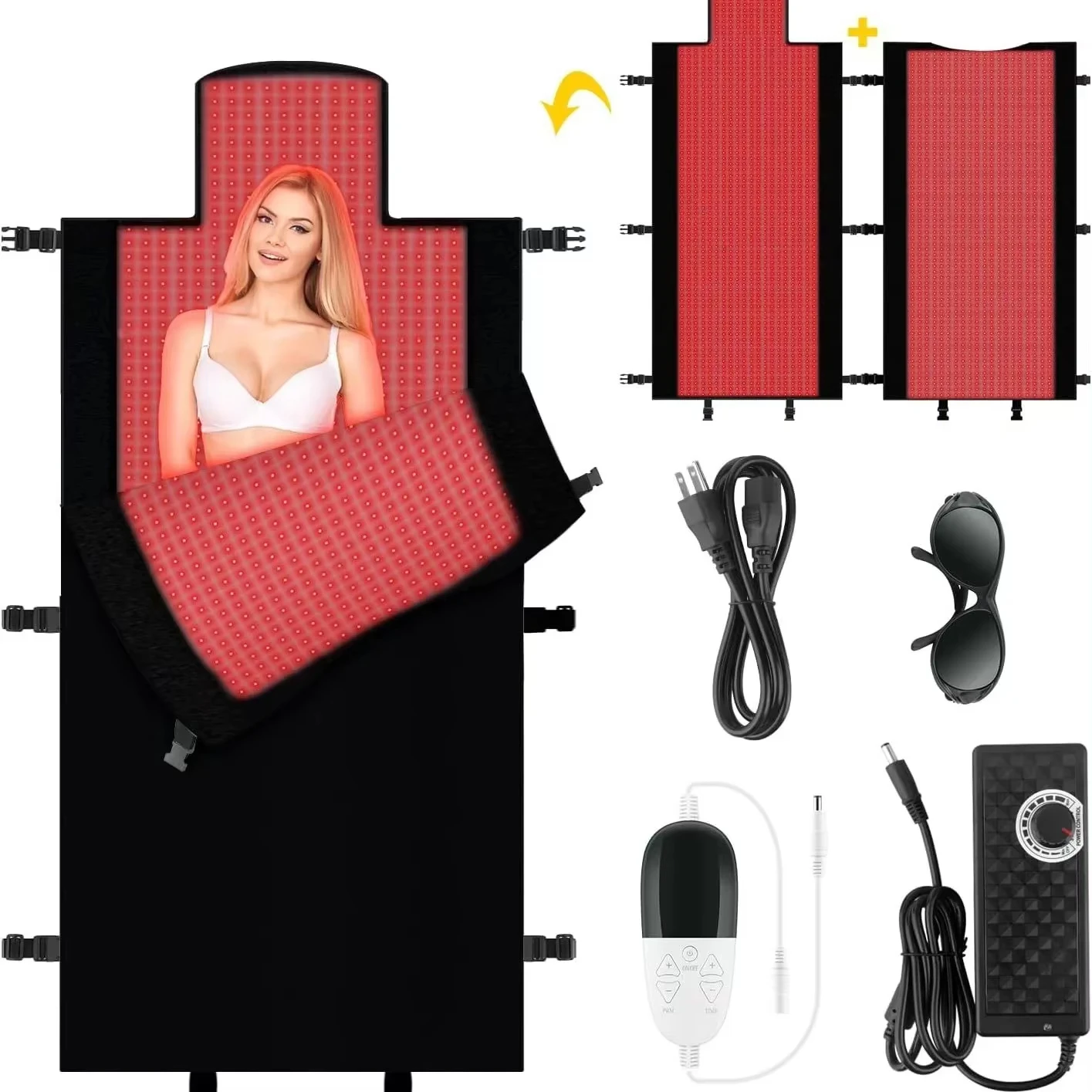 2570 Uds LED 660 nm Almohadilla de Terapia Dormir Roja Sco de Dormir 850 nm Therapy De Luz Infraröjas (50ana Almohadilla Grande