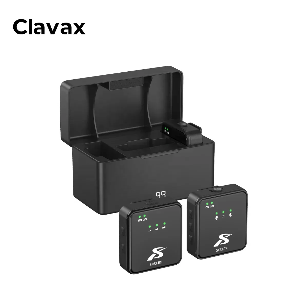 

Clavax CLLM-SX63 One To Two Intelligent Noise Reduction Wireless Lavalier Microphone with Charging Case for Live Radio Recording