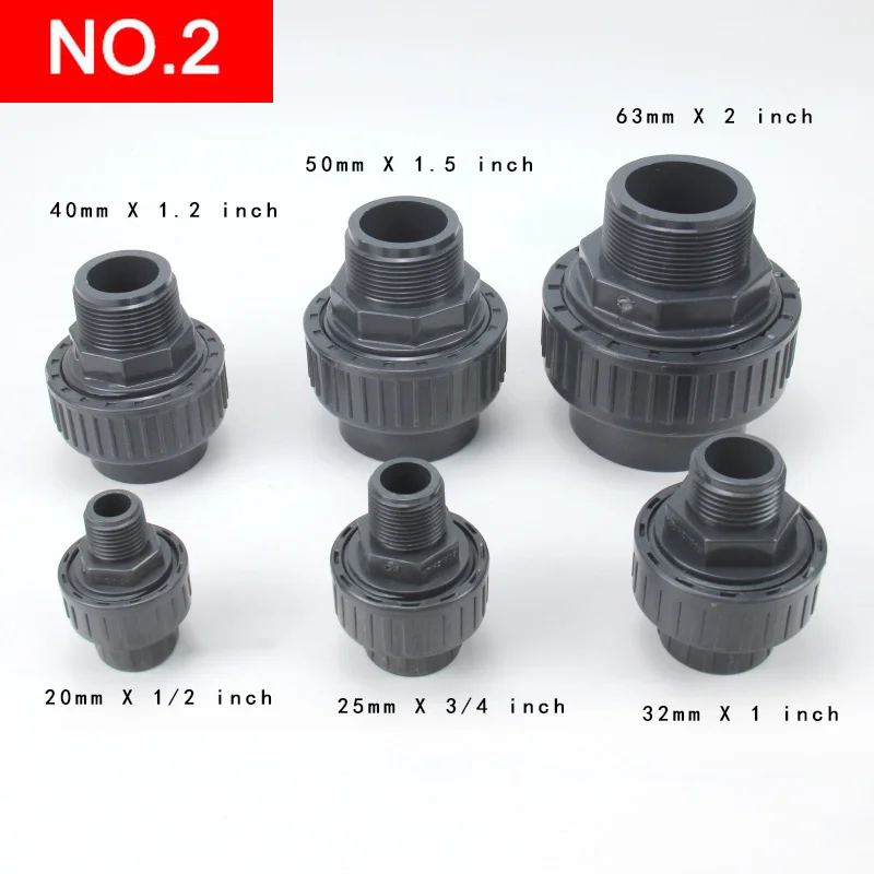 Male Thread Union Water Pipe Connector Plastic Tube Adapter Garden Irrigation Fittings 1 Pcs