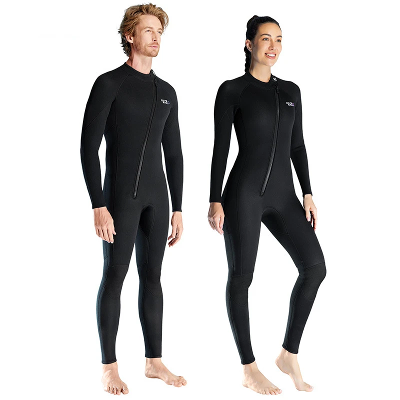 DIVE&SAIL Diving Suit with Warm 1.5mm Front Zipper All in One Cold Diving Suit, Swimming Snorkeling and Surfing Suit