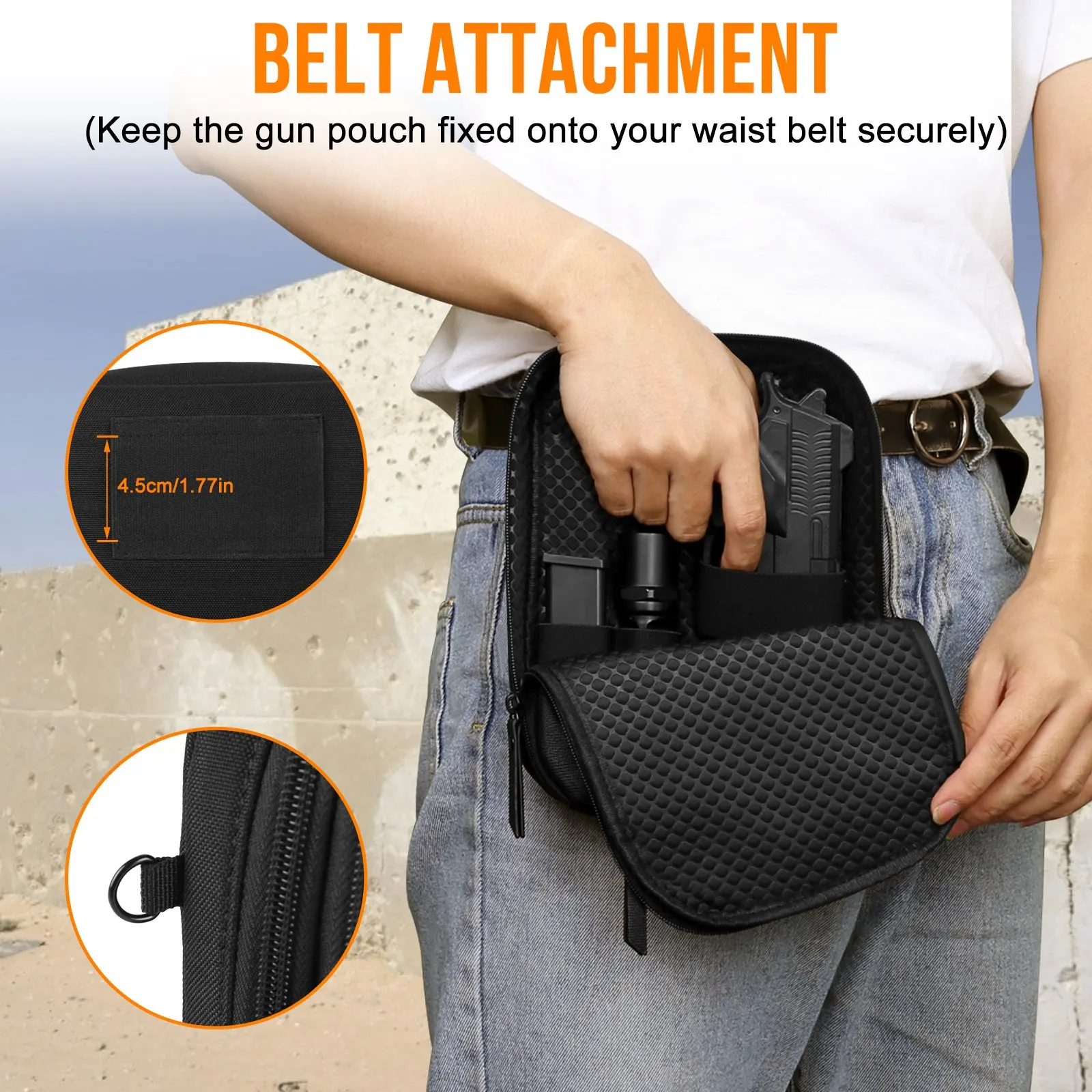 1000D Concealed Carry Gun Pouch Outdoor Pistol Holster Shoulder Bag EDC Case Tool Holder for Men Women Hunting Hiking Fanny Pack