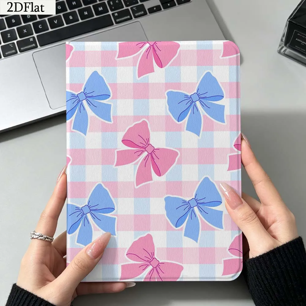 Cartoon Argyle Bow Pattern Gift For iPad Pro mini Air A16 A14 6 5 4 6th 7 7th 11th 9Gen 13 M5 11 A17 Pro M4 Inch Tablet Case 3