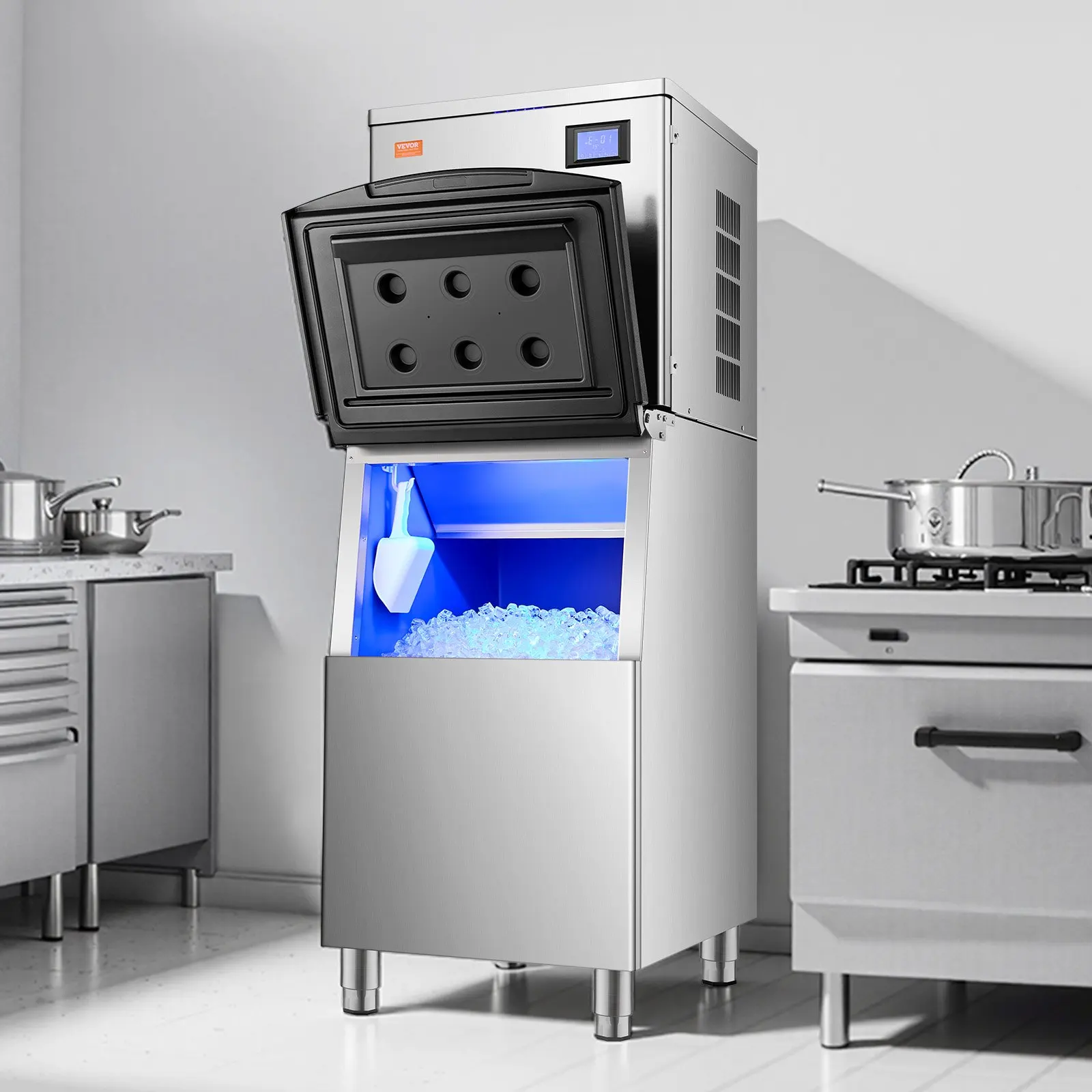 

Коммерческий контейнер для хранения льда из нержавеющей стали, вместимостью 250 фунтов