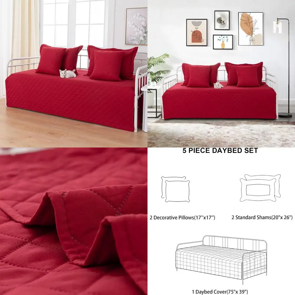 

Комплект двуспальных чехлов для кушетки с всесезонным легким одеялом, подходящими шарами и декоративными подушками, двустороннее стеганое покрытие, 39 шт.