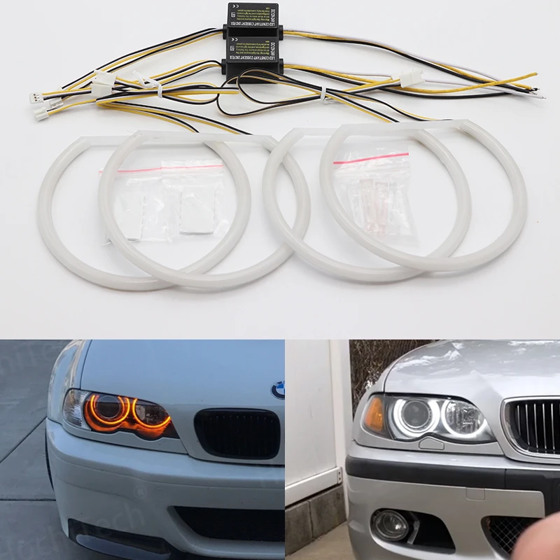 LED Cotton Angel Eyes  rings daytime light for BMW 3 series E46 316i 318i 320d 320i 323i 328i 330i 325xi 330d 330xi 1998-05